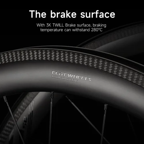 Miniatura 4 de ELITEWHEELS Ruedas de Bicicleta de Carretera de Carbono 700c Clincher 30/38/50/55/60/82mm Juego de Ruedas de Carbono Tubeless Ready Rueda