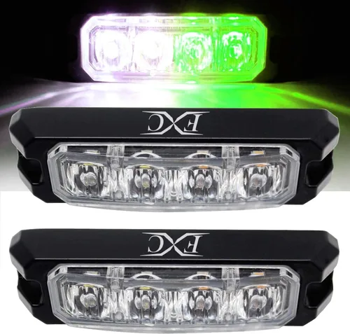 Miniatura 12 de Purishion - Luz estroboscópica con 4 luces LED color ámbar, impermeable, para barra de precaución, 10 patrones intermitentes, apto para automóvil