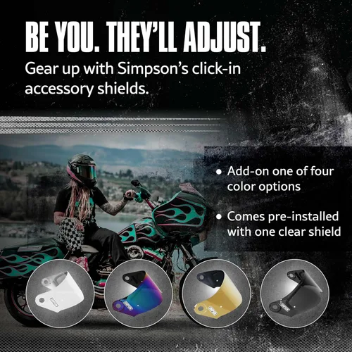Miniatura 8 de Simpson Mod Bandit Modular Motorcycle Helmet - DOT & ECE Certified - Flip Front, Comms Ready, Internal Sun Shield and External Clear Face Shield