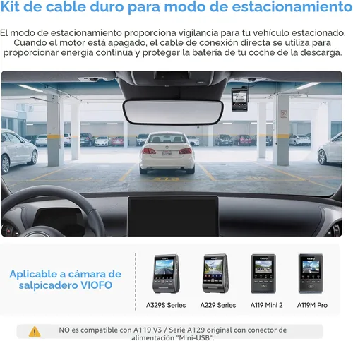 Miniatura 2 de Cable de conexión directa VIOFO HK4 Acc, Cable USB-C de conexión directa para serie A329/serie A229/A119Mini2/A139Pro/WM1/T130 Dash Cam, Protección