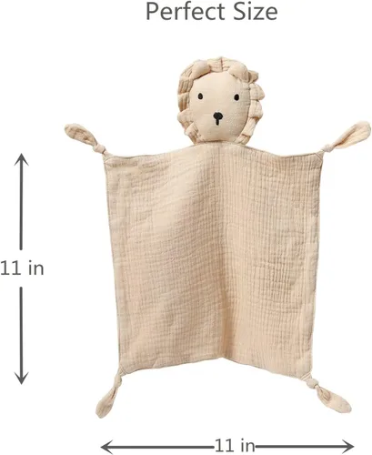 Miniatura 2 de Manta Lovey Insular para Niños y Niñas, Manta de Seguridad de Muselina de Algodón Orgánico para Bebés, Toalla Suavizante y Transpirable Lovie
