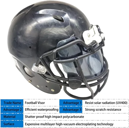 Miniatura 4 de Visera de fútbol, casco de fútbol para jóvenes y adultos, visera de protección facial para accesorios de casco de fútbol, resistente a los golpes