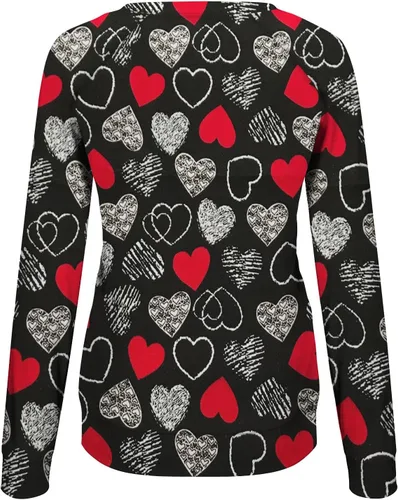 Miniatura 78 de Sudadera de manga larga con estampado de leopardo y corazón para mujer, para el día de San Valentín, sin botones, para niñas, regalos