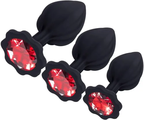 Miniatura 6 de Juguetes sexuales para adultos, 3 piezas de tapones anales de silicona con joyería, kit de entrenamiento anal, juguetes sexuales para juegos, tapón