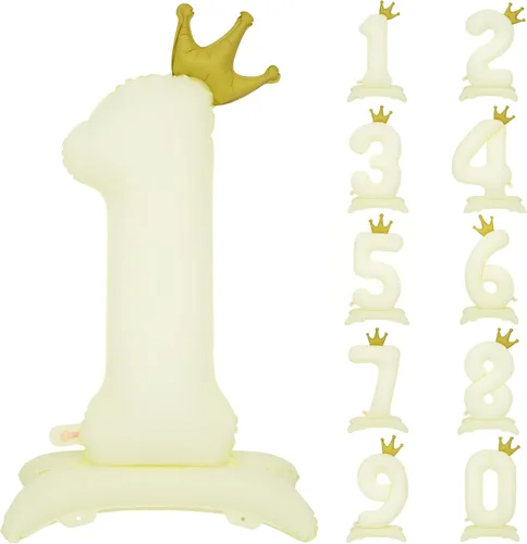 Miniatura 22 de Globos de aluminio grandes con corona negra número 0 para niños y niñas, cumpleaños, boda, aniversario, fiesta, baby shower, suministros 0