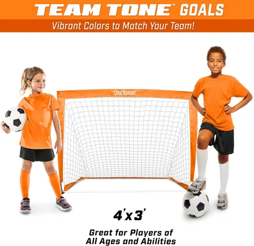 Miniatura 6 de GoSports - Arcos de fútbol portátiles para niños, 13 opciones de color, elige 4 x 3 pies o 6 x 4 pies, redes desplegables de tono