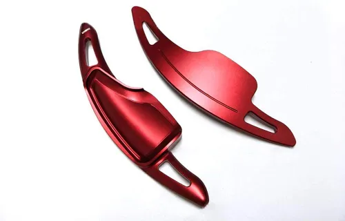 Miniatura 6 de High Flying 2 piezas de accesorios interiores, volante de paletas de cambio DSG, extensiones rojas para Chevy Chevrolet Camaro 2016-2022, C7 Rojo