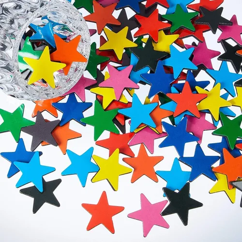 Miniatura 4 de Outus 120 pequeñas estrellas magnéticas – Bonitos imanes en forma de estrella de colores para niños, tabla de recompensas, aula, pizarra blanca