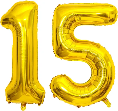 Miniatura 13 de Globo dorado grande de 40 pulgadas con letras del alfabeto de Mylar de aluminio de helio, globos de número grande para cumpleaños, aniversario