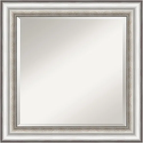 Miniatura 7 de Amanti Art Espejo de pared plateado de 25 x 21 pulgadas, espejo rectangular plateado de salón para baño, decoración de pared de sala de estar, marco