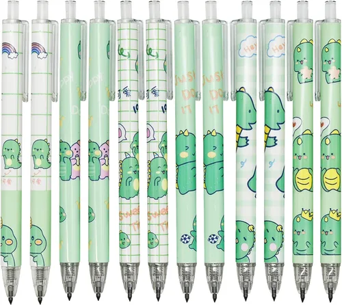Miniatura 9 de Maydahui Lápices eternos retráctiles HB de dibujos animados de vaca leche, de 0.020 in, con estampado de vaca, lápices eternos, lápices mágicos sin
