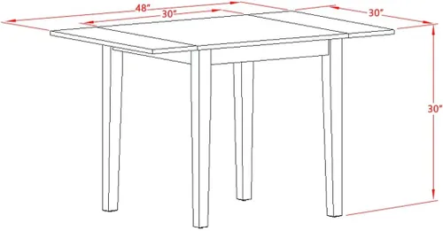 Miniatura 3 de East West Furniture NDT-LWH-T Norden Mid-Century - Mesa de comedor rectangular con gotas y patas elegantes, 30 x 48 pulgadas, lino blanco