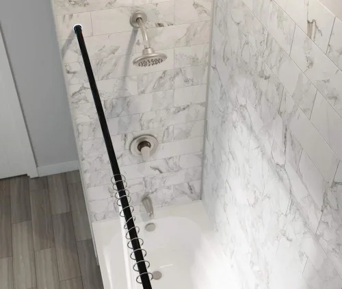 Miniatura 6 de Vailge Separador de habitación y barra de cortina de ducha, 28-43 pulgadas, sin taladrar, barra de tensión ajustable para baño - negro