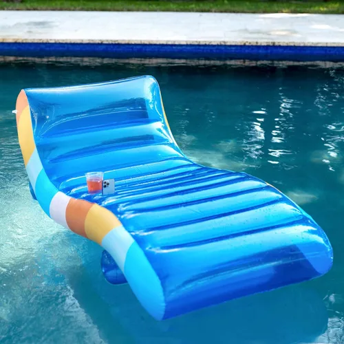 Miniatura 4 de PoolCandy Tumbona flotante Good Vibes. El último flotador inflable 2 en 1 lujoso y duradero; es una silla lounge en tierra o en agua.