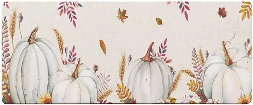 Miniatura 7 de Tapete de baño de calabaza blanca de Acción de Gracias para bañera, antideslizante, de secado rápido y absorbente, de tierra de diatomeas, tapete
