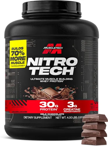 Miniatura 13 de Muscletech Proteína de suero en polvo (Galletas y Crema, 4 libras) - Fórmula Nitro-Tech Ultimate para construcción muscular con aislado de proteína