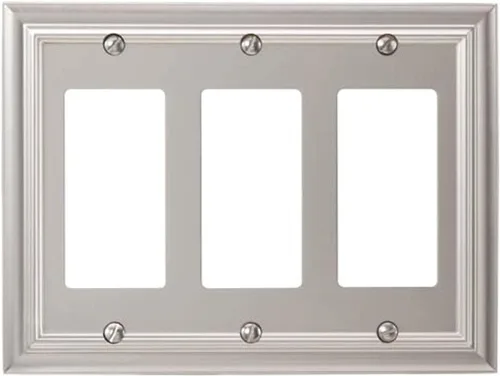 Miniatura 6 de Amerelle Continental AmerTac 94BVB – 1 tapa de tomacorriente en blanco, de metal fundido, con aspecto de bronce envejecido