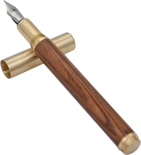 Miniatura 4 de Pluma estilográfica de madera hecha a mano, párrafo corto (4.528 in), bolígrafo de viaje de bolsillo, bolígrafo de negocios, pluma de caligrafía