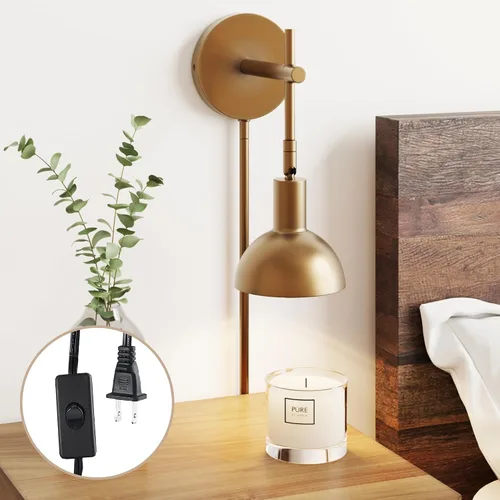 Miniatura 16 de Nathan James Celeste - Lámpara de pared de ratán, moderna lámpara de pared para casa de campo, lámpara de lectura para mesita de noche con pantalla