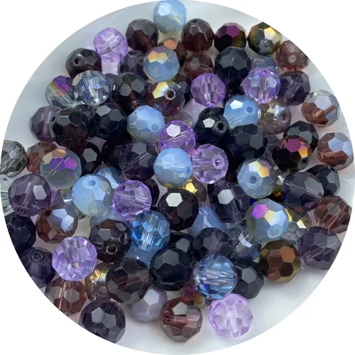 Miniatura 22 de 200 cuentas redondas de cristal de vidrio de 6mm, cuentas espaciadoras facetadas redondas para hacer joyas, pulseras, aretes, collares, campanillas