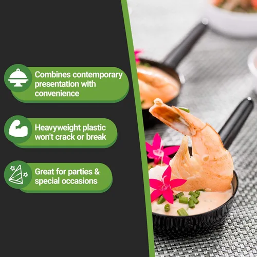 Miniatura 14 de Restaurantware Tazas de postre desechables de 1 onza, 100 mini platos de salsa, diseño de sartén para servir condimentos, aperitivos o muestras