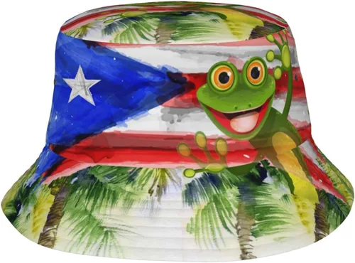 Miniatura 9 de Sombrero de pescador de Puerto Rico para el sol, sombrero de playa, divertido gorro de pescador, para exteriores, para hombres y mujeres, talla única