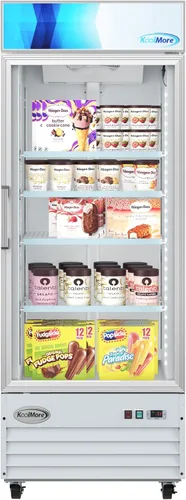 Miniatura 16 de KoolMore 66 cm. Refrigerador vertical comercial para exhibición con una puerta de vidrio blanco - 9 pies cúbicos (MDF-1GD-9C-WH)