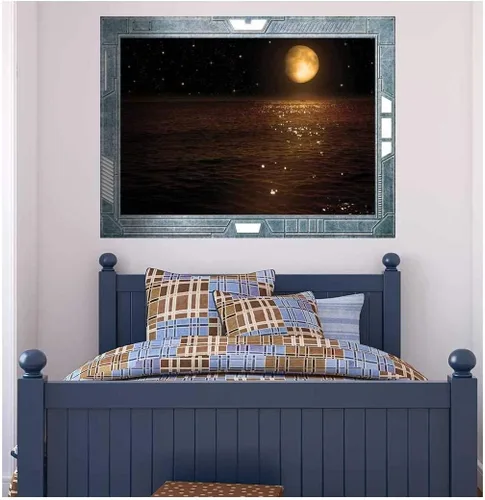 Miniatura 27 de wall26 - ViewPort de ciencia ficción - Calcomanía - Tierra rodeada de galaxias increíbles - Mural de pared, calcomanía extraíble, decoración