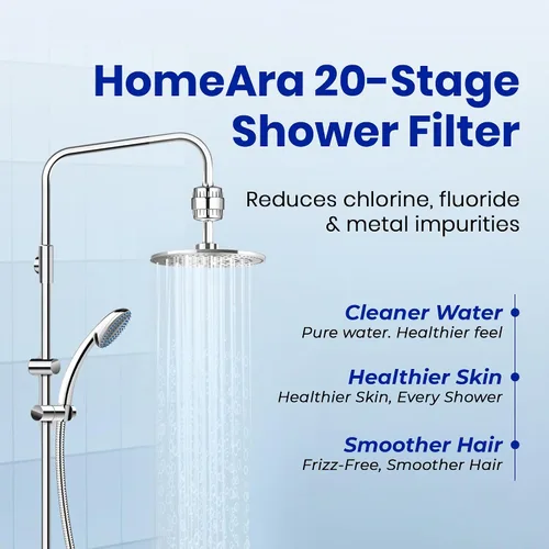 Miniatura 3 de Filtro de ducha para agua dura para eliminar el cloro y el fluoruro, sistema de filtro de agua de cabezal de ducha de 20 etapas para picazón