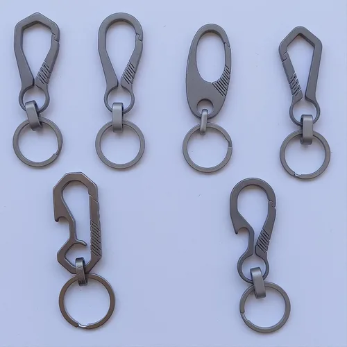 Miniatura 5 de RISON - Mosquetón de titanio, mosquetón de liberación rápida antipérdida de titanio para hombres y mujeres