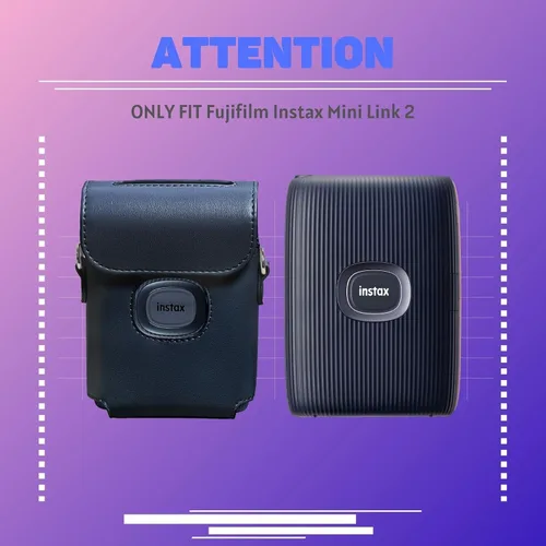 Miniatura 2 de Rieibi Mini Link 2 - Funda protectora para impresora Fujifilm Instax Mini Link 2, funda de belleza azul con correa para el hombro