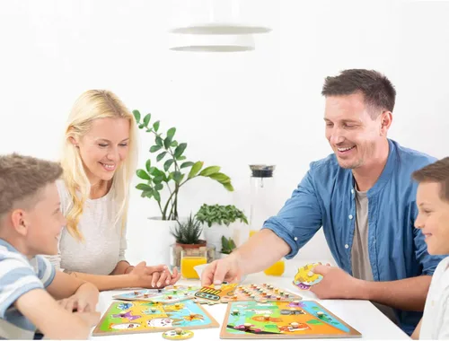 Miniatura 6 de WOOD CITY Juego de rompecabezas y estante para niños pequeños, paquete de rompecabezas de madera con soporte de almacenamiento, rompecabezas