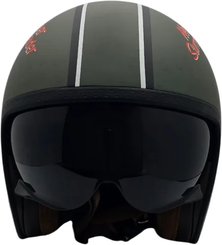 Miniatura 2 de Casco Vega V8 Retro Open Face Casco DOT y ECE de seguridad con espejo cromado (bloquea las ondas dañinas de rayos UV, UVA y UVC) / forros de gamuza