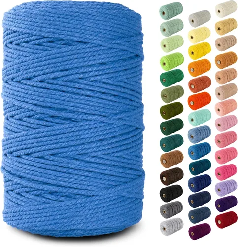Miniatura 161 de Nook Theory - Cuerda de macramé de 3 mm, 220 yardas de cuerda de algodón, hilo de 4 mm y 5 mm, cuerda para manualidades, perfecta para colgantes
