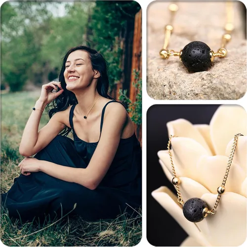 Miniatura 5 de Aobei Pearl - Gargantilla de oro de 18 quilates con cadena de clip, cadena de bolas y dijes perlas barrocas biwa para mujeres