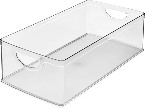 Miniatura 9 de iDesign Contenedor de Almacenamiento Apilable de Plástico Transparente Extra Largo, Organizador para Armario de Cocina o Despensa