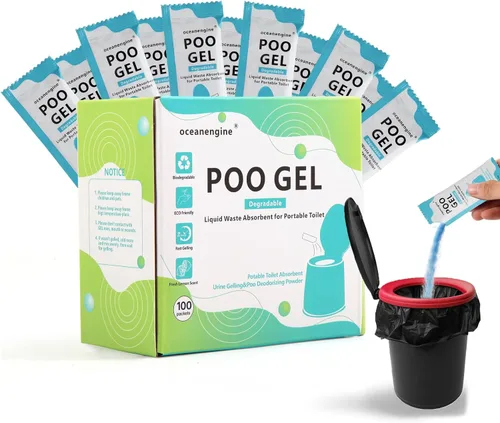 oceanengine Portable Toilet Absorbent Gel, Portable Toilet Powder Poo Urine Powder for Camping Outdoor Hiking