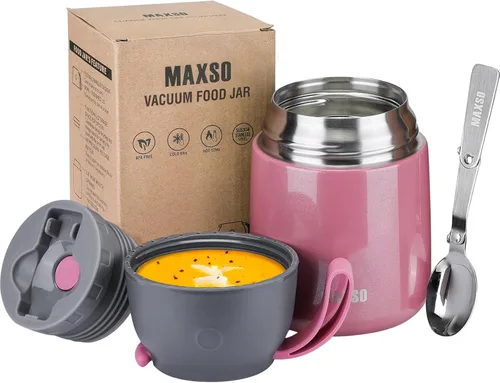 Tarro de comida aislado para alimentos fríos y calientes para niños y adultos, recipientes térmicos de comida caliente de sopa de 17 onzas para el