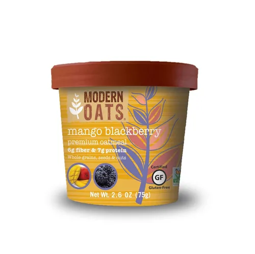 Miniatura 13 de Modern Oats - Tazas de avena instantánea de manzana y nuez con tapa, sin gluten, vegana, sin OGM con proteína y fibra, desayuno para llevar, avena