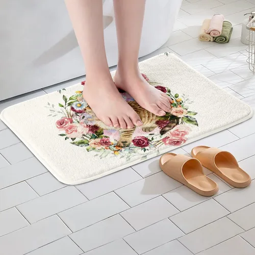 Miniatura 4 de Erosebridal Alfombras Kawaii para gatos y gatitos esponjosas, para dormitorio y niños, alfombra de entrada duradera para interiores, 16 x 24