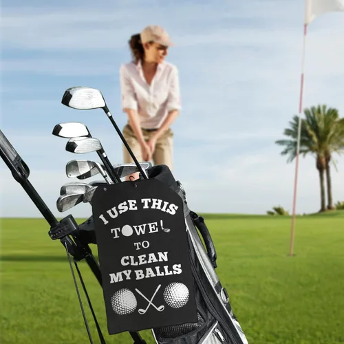 Miniatura 4 de Regalos para el día del padre para hombres, accesorios de golf para hombres, esposo, golfistas, divertido paño de limpieza de microfibra con clip