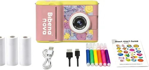 Miniatura 2 de Nova Kids - Cámara de impresión digital para niños, con lente giratoria de 180°, pantalla HD de 2.4 pulgadas, juegos y música integrados, batería