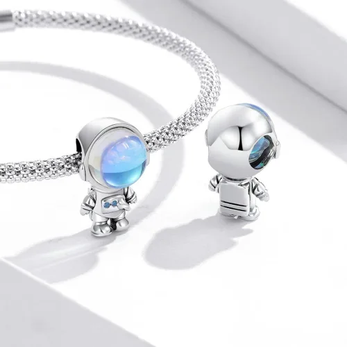 Miniatura 3 de MOWIMO Abalorios de amor de arco iris con diseño de corazón espacial de astroaní para pulsera de plata de ley 925 con diseño de ojo de la suerte