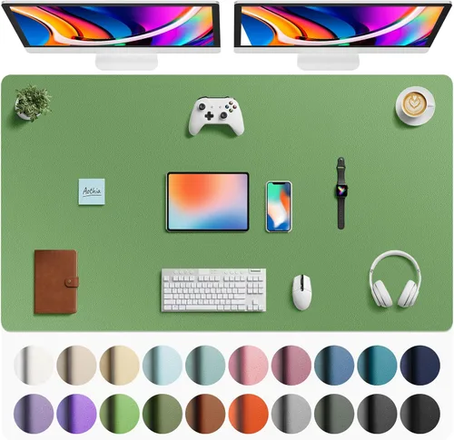Miniatura 127 de Aothia - Protector de escritorio de cuero sintético, base para mouse, superficie antideslizante e impermeable para escribir y para laptop