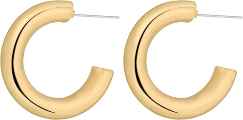 Miniatura 8 de Wgoud Juego de 6 pares de aretes de aro de oro para mujer, chapados en oro de 14 quilates, hipoalergénicos, ligeros, gruesos, abiertos, joyería
