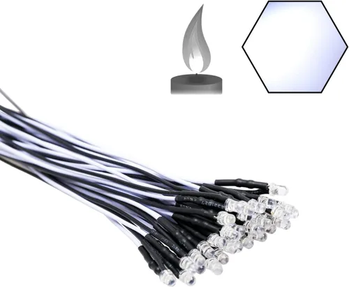 Miniatura 45 de 30 piezas de luces LED UV de 12 voltios, 3 mm, diodo emisor precableado, 20 cm, DC 12 V, lente transparente, luz LED ultravioleta, pequeñas lámparas