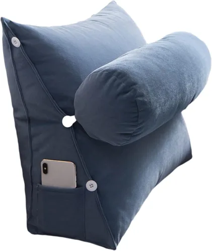 Miniatura 11 de Cojín triangular de cuña, almohada triangular de lectura, almohada de cuña trasera con almohada ajustable para el cuello, cojín de apoyo perfecto