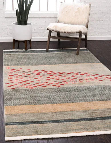 Unique Loom Fars Collection - Alfombra de área - Jordania (2 pies 2 pulgadas x 3 pies, rectangular, azul/azul claro)