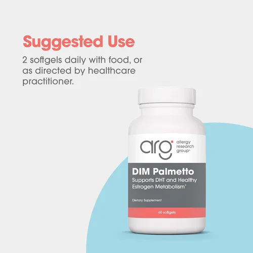 Miniatura 6 de Allergy Research Group ARG DIM Palmetto - BioResponse DIM & Palmetto Extract Softgels - Apoyo al metabolismo hormonal y estrógeno - Fórmula
