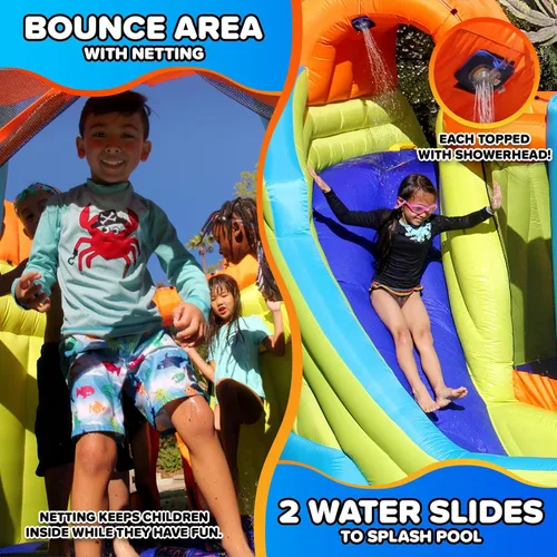 Miniatura 3 de Tobogán rígido de agua inflable de Sportspower., Double Slide